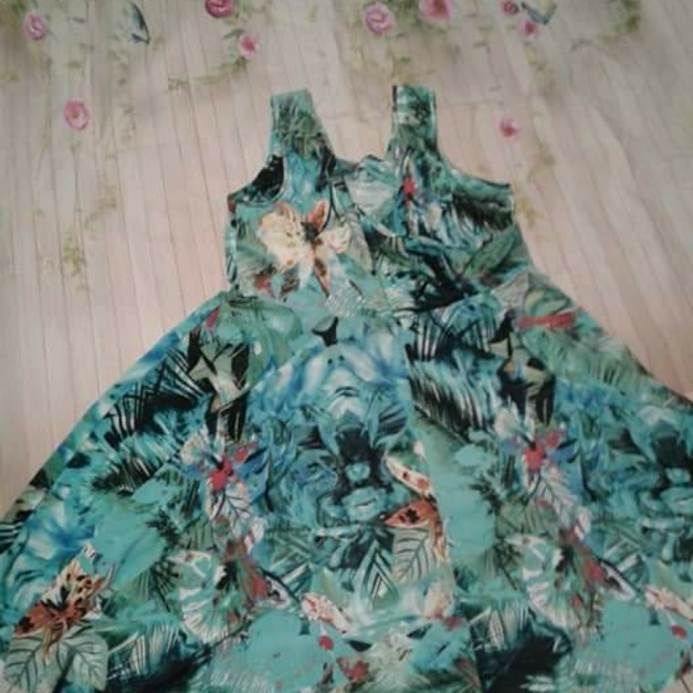 Tropical print sundress